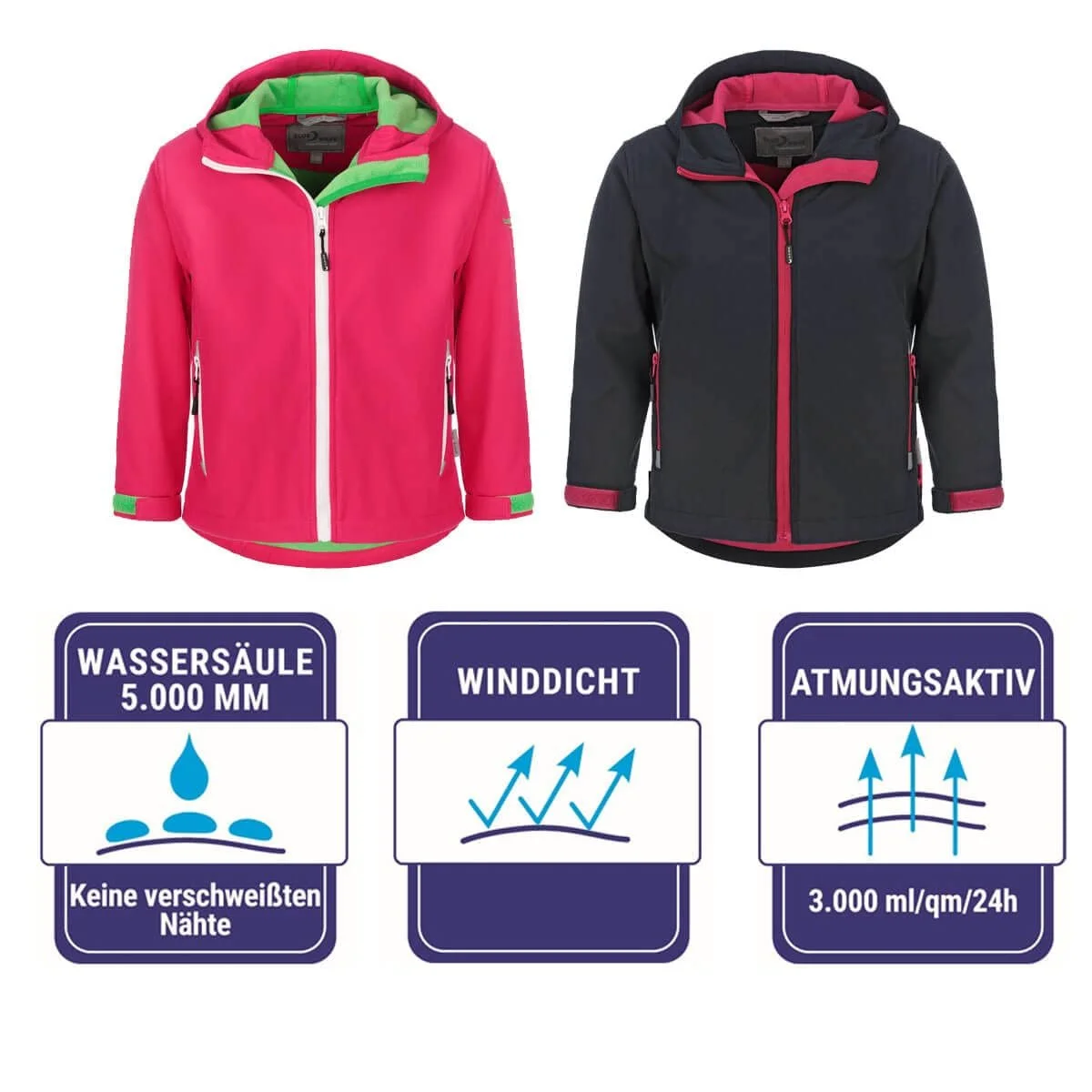 Куртка Softshell Blue Wave Bonnie Дитяча для дівчат - Вітронепроникна та дихаюча дитяча куртка, фото №3 Куртка Softshell Blue Wave Bonnie Дитяча для дівчат - Вітронепроникна та дихаюча дитяча куртка, фото №3