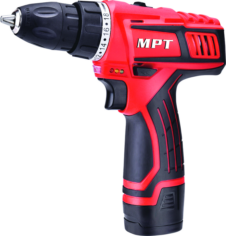 Дриль-шуруповерт акумуляторна MPT 12 В Li-ion 1.5 Аг 2 швидкості 0-400/1450 об/хв 10 мм АКБ кейс MCDT1226.B2, фото №1