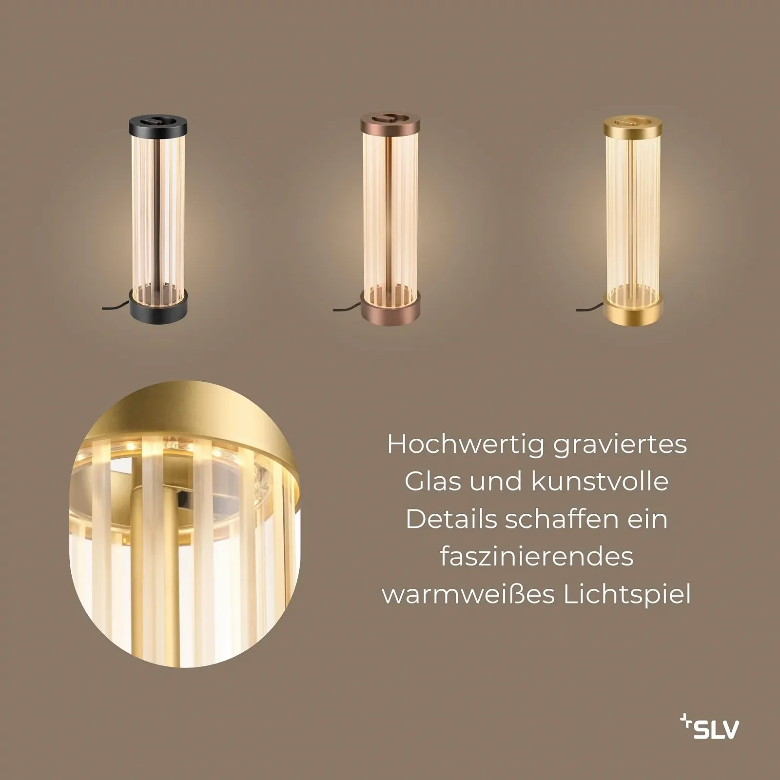 Настільна лампа SLV QUIMERA Glass LED Латунь, фото №4