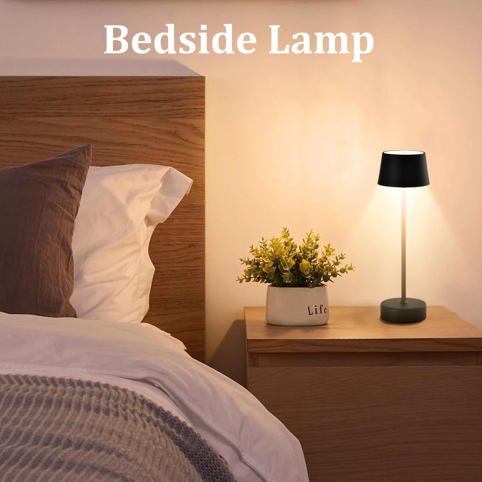 Настільна лампа LQWELL KT11332-1B Touch Type C USB Black, фото №5