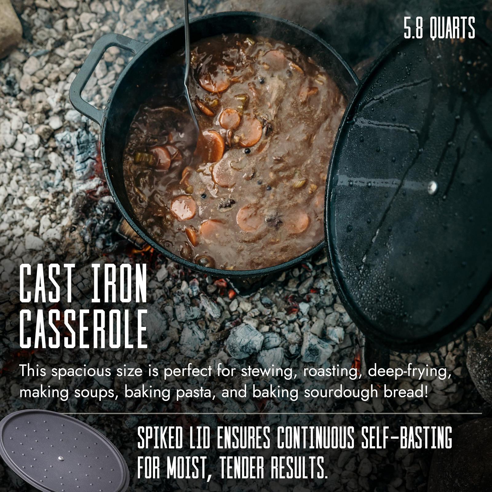 Кастрюля Skottsberg Чугунная Диаметр 28 см Предварительно приправленная Антипригарный эффект Подходит для всех конфорок, фото №2