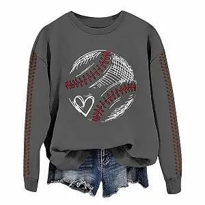 Женская Толстовка Винтажный Стиль Круглый Вырез Длинный Рукав Свободный Крой Хлопок Карман - Фото 1