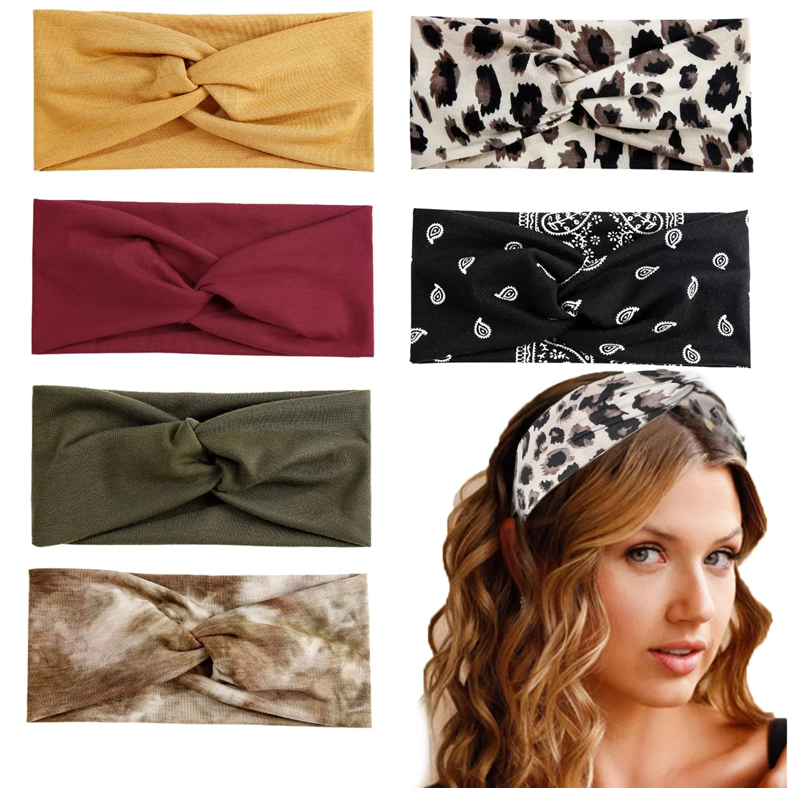 Пов'язка на голову Zhenp Широка Скручена М'яка, фото №1