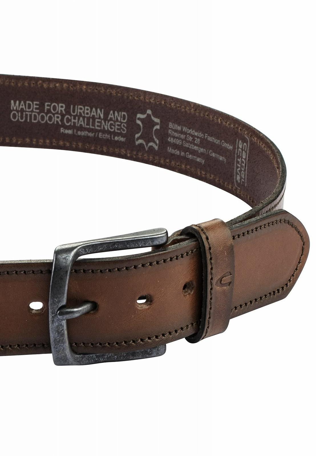 Ремінь Camel Active Шкіряний 4 см ширина металева застібка коньячний, фото №3