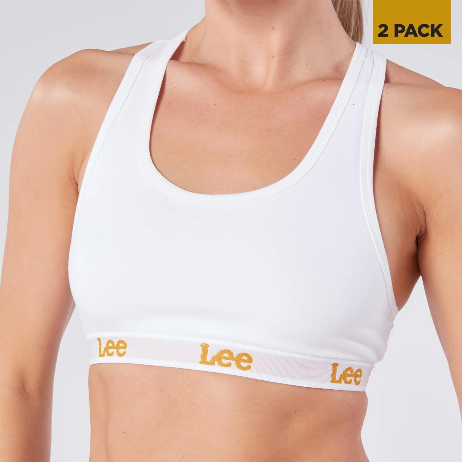 Спортивный топ-бюстгальтер Lee с Т-образной спинкой Black/White, фото №2