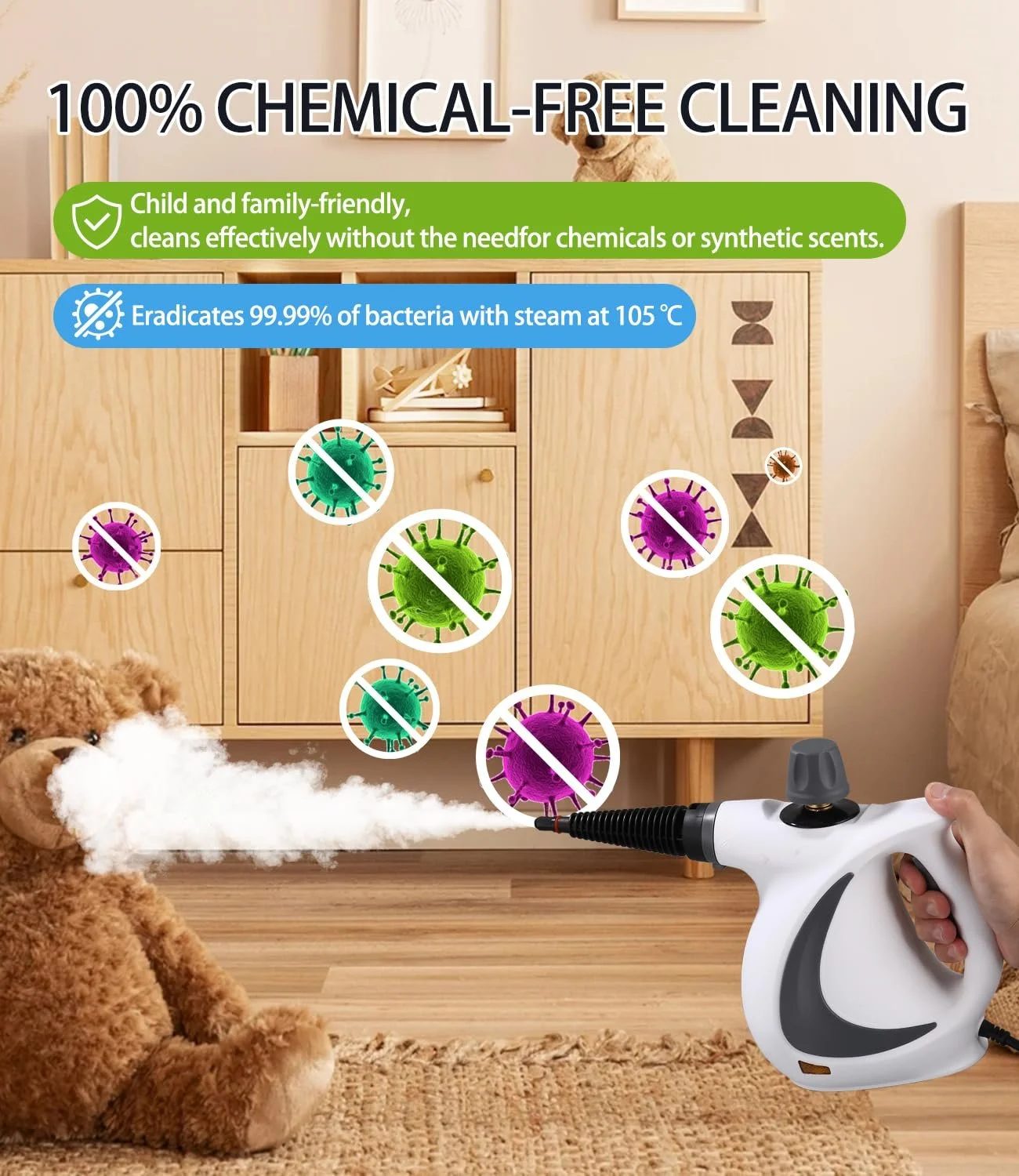 Пароочиститель Zaxiva 1050 Вт с 12 аксессуарами Давление пара 3,2 бар, фото №6 Пароочиститель Zaxiva 1050 Вт с 12 аксессуарами Давление пара 3,2 бар, фото №6