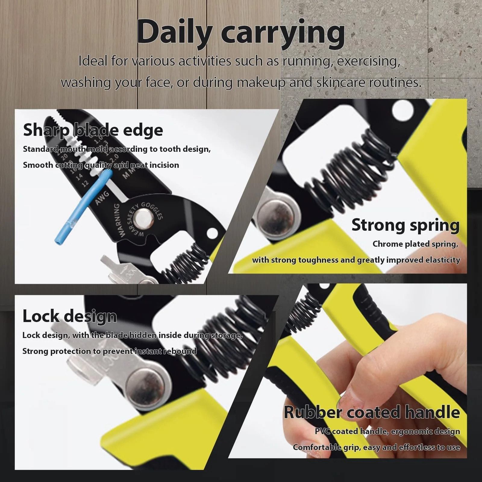 Стриппер 10-22AWG 7" с замком безопасности, фото №3