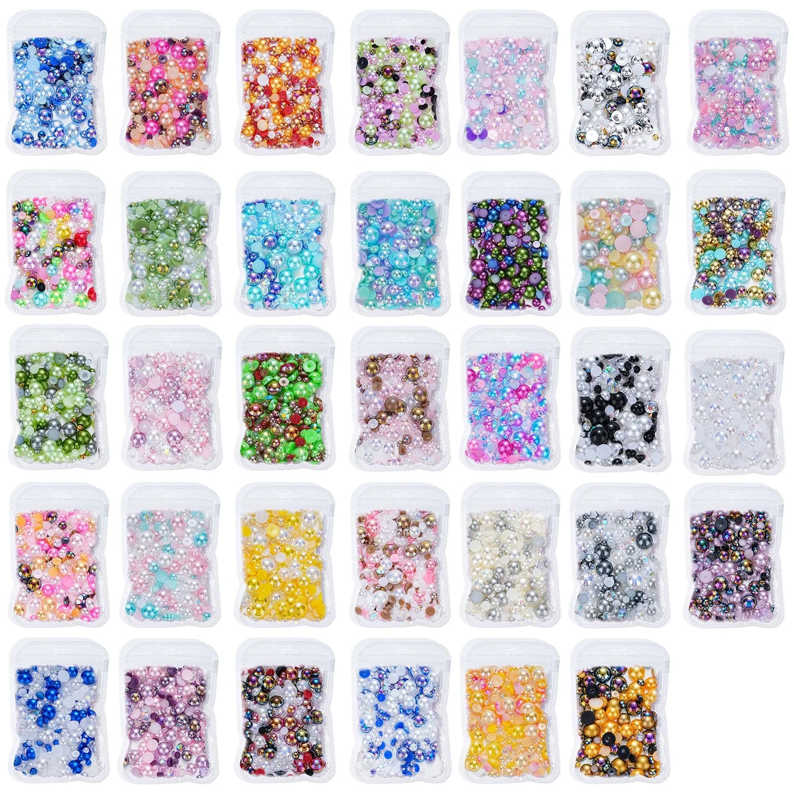 Напівкруглі перлини для нігтів з плоскою задньою стороною, фото №4