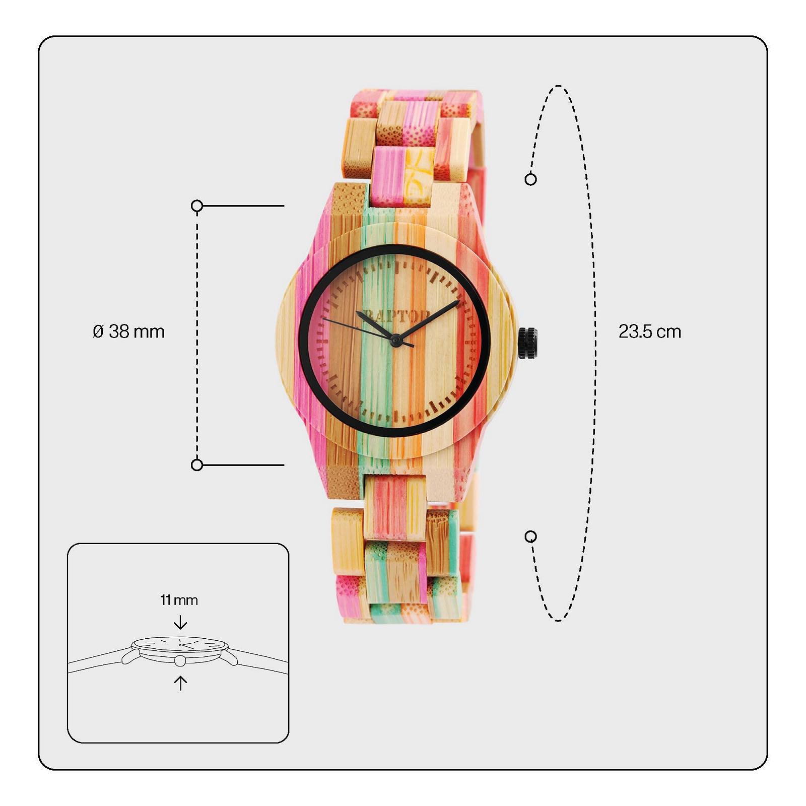 Жіночий дерев'яний годинник Raptor Raina RA10188, бамбуковий, аналоговий, кварцовий, фото №4 Жіночий дерев'яний годинник Raptor Raina RA10188, бамбуковий, аналоговий, кварцовий, фото №4