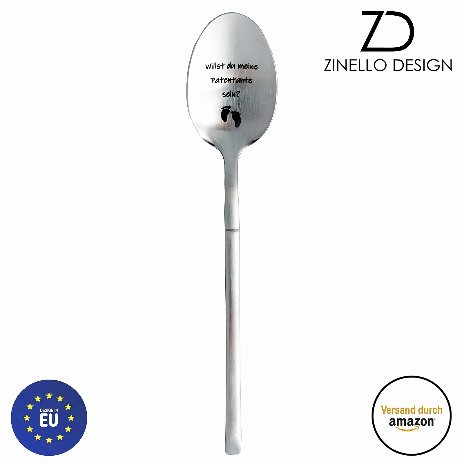 Ложка Zinello Design Оголошення про вагітність для майбутньої хрещеної мами, сріблястий, фото №2