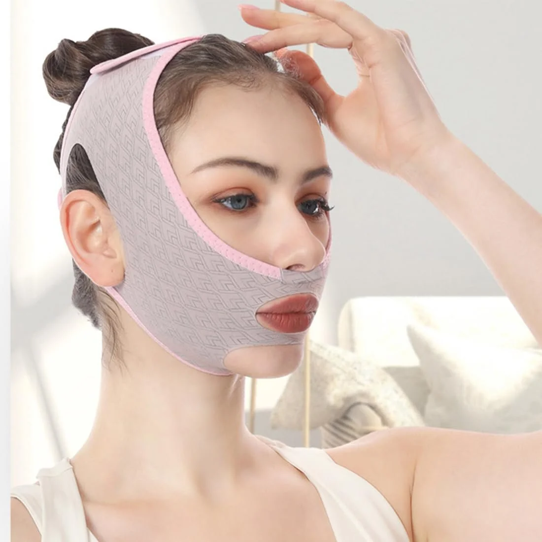 Маска для сну для скульптурування обличчя AEIOPRS Beauty V Shape, для формування V-лінії обличчя, 2 шт, фото №4