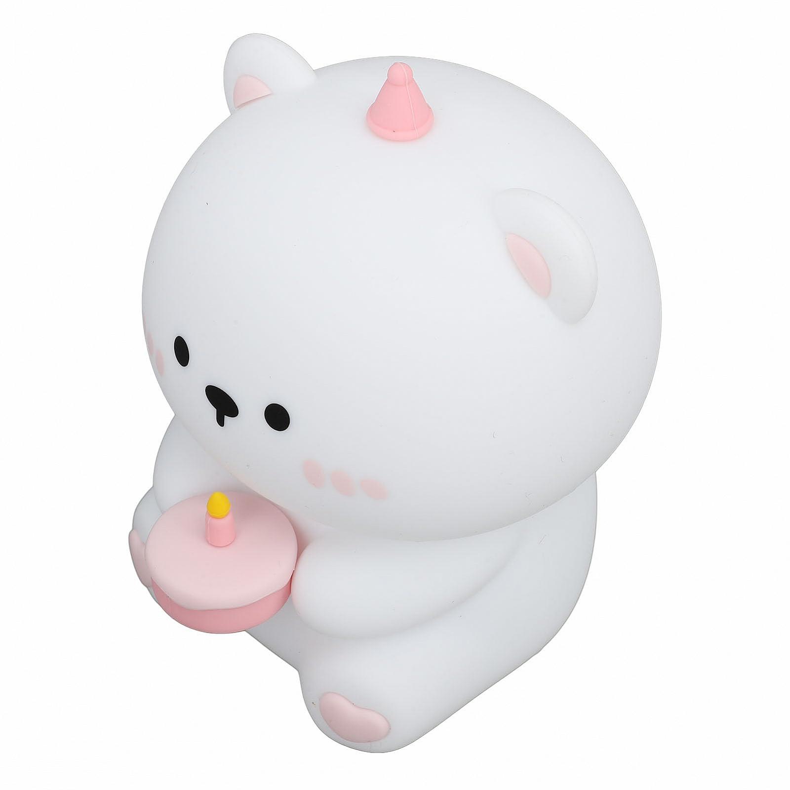 Ночник Cake Bear Яркость Регулируемая 1200 mAh Аккумуляторный Силиконовый Детская комната Ночник для спальни Kawaii Декор, фото №2