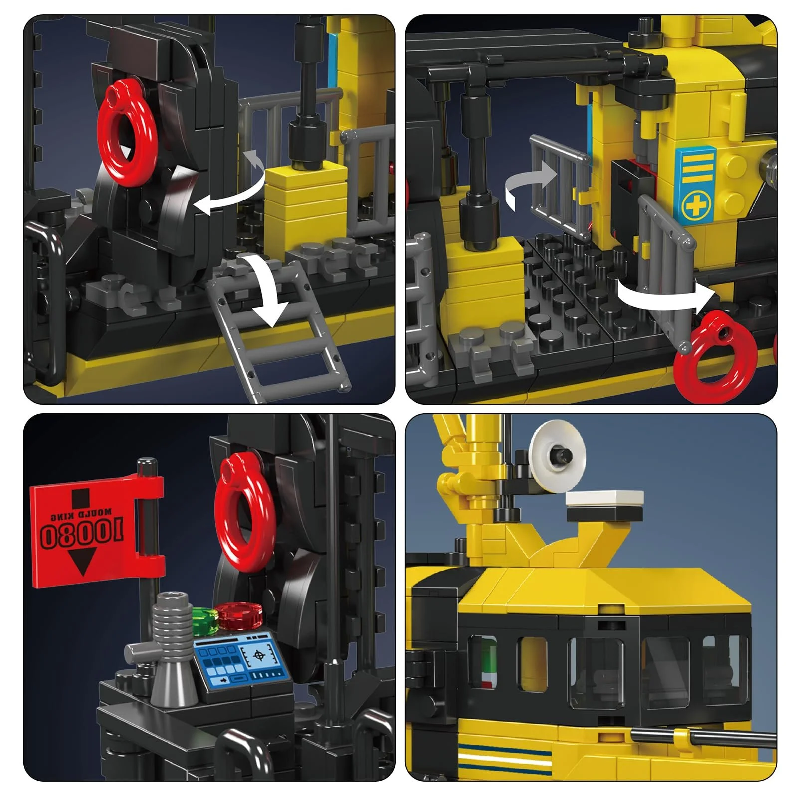 Конструктор Корабель Mould King Technik 10080 Норвезький багатофункціональний рятувальний човен, 462 деталі, фото №6