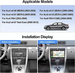 Штатная автомагнитола CAMECHO для Audi A4 (B6/B7) S4 RS4 8E 2000-2009 / 9" / Сенсорная / 1/16Гб / Android 12 / Bluetooth / WI-FI / GPS / USB synthetic.ua - Фото 1