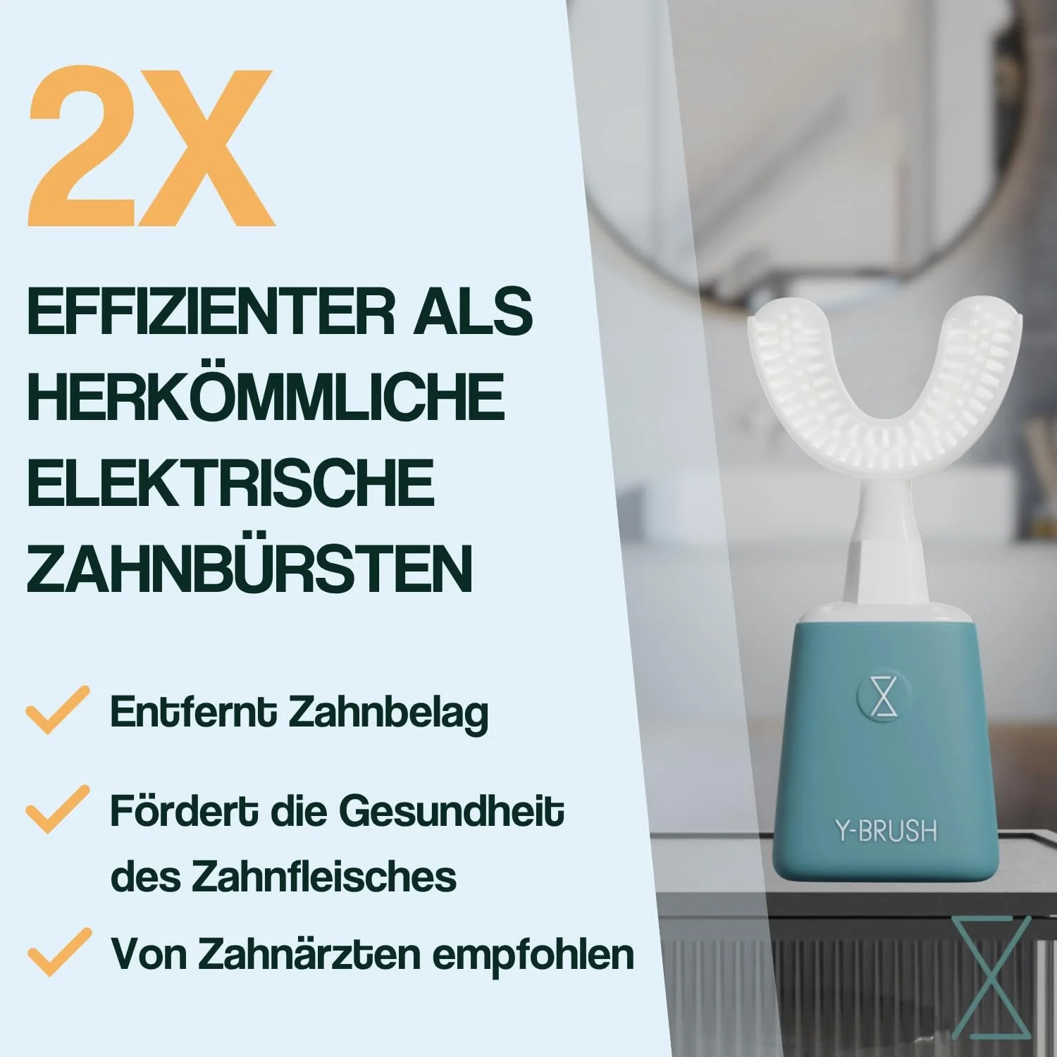 Электрическая звуковая зубная щетка Y-Brush Essential автоматическая 3 месяца работы 2 режима, фото №4