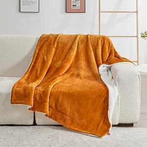 Покривало Sherpa SOCHOW Двостороння Помаранчевий 220 x 240 см synthetic.ua - Фото 1