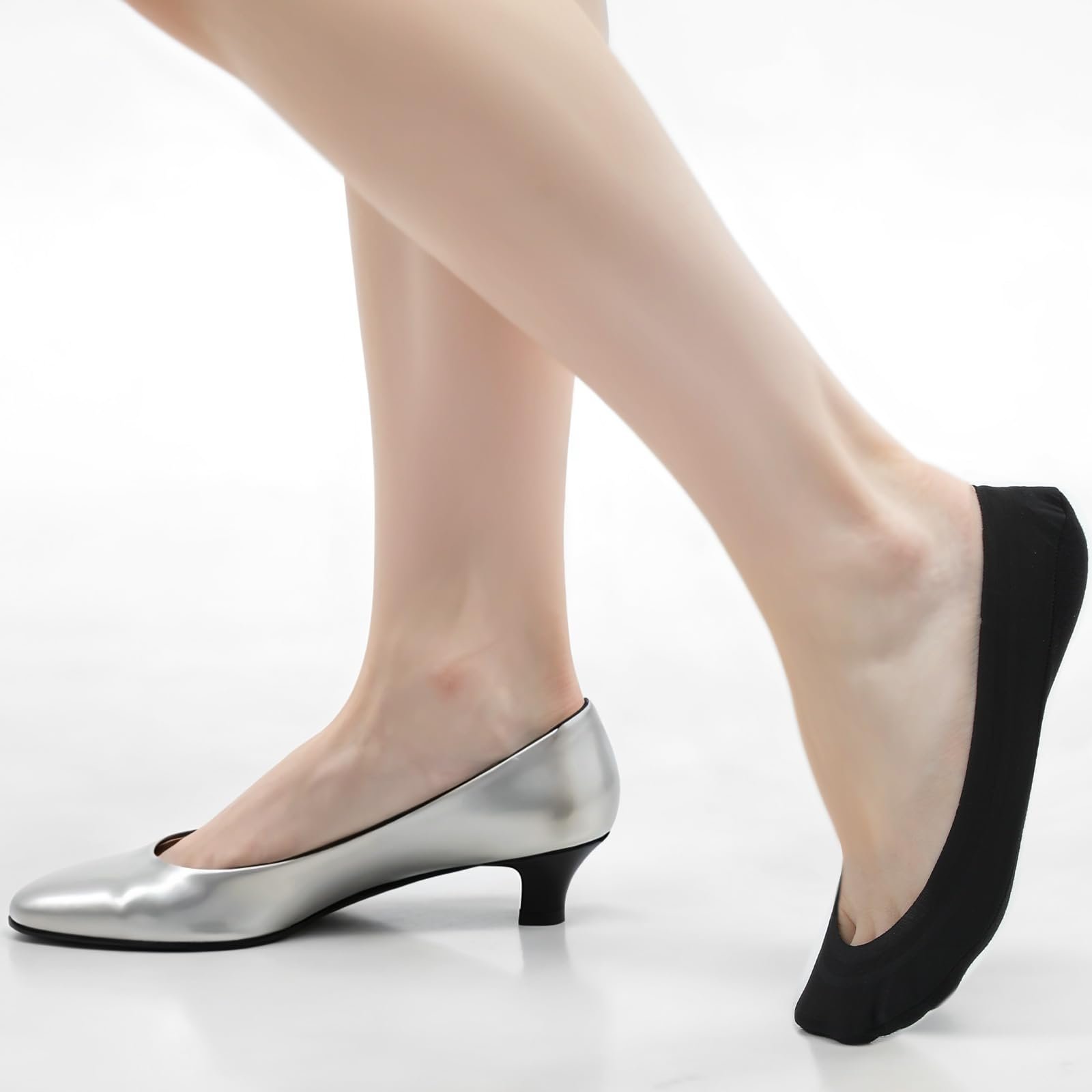 Носки-следки  Женские Черный, телесный, размер 39-43 (6 пар), фото №4