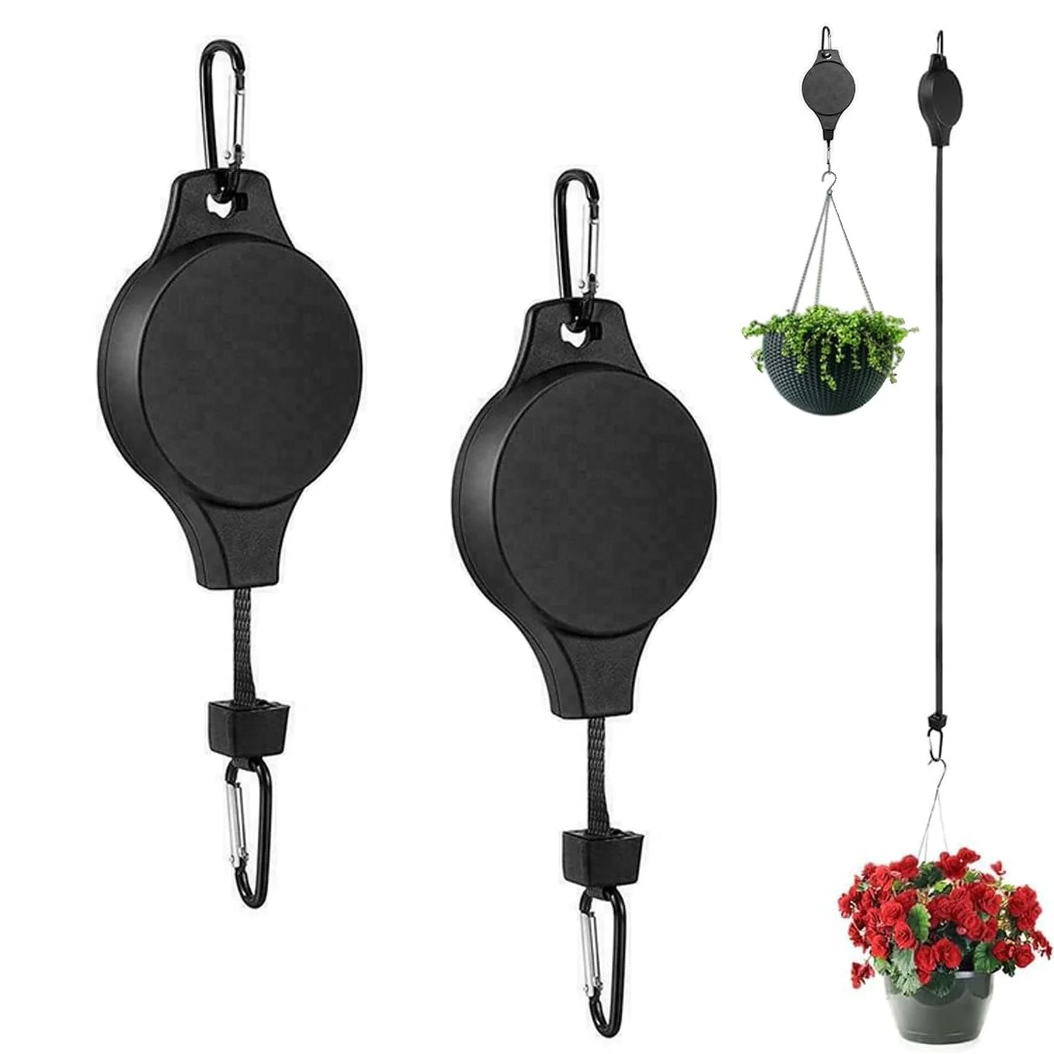 Набір висувних тримачів для рослин 2 шт. Регульований гачок 35 дюймів, фото №1 Набір висувних тримачів для рослин 2 шт. Регульований гачок 35 дюймів, фото №1