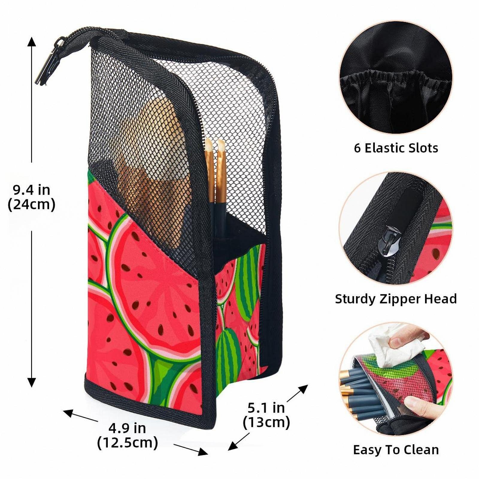 Набор кистей для макияжа с косметичкой Nahtlose Musterwassermelone, 12 шт., фото №3