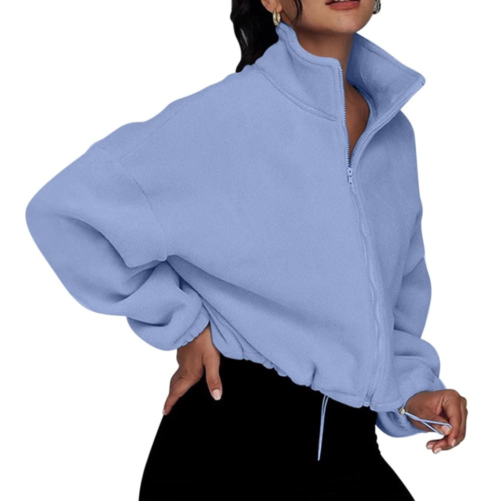 Женская кофта на молнии Onsoyours, с длинными рукавами, флисовая, куртка-бомбер, осенняя, зимняя, со шнурком, пальто, фото №1 Женская кофта на молнии Onsoyours, с длинными рукавами, флисовая, куртка-бомбер, осенняя, зимняя, со шнурком, пальто, фото №1