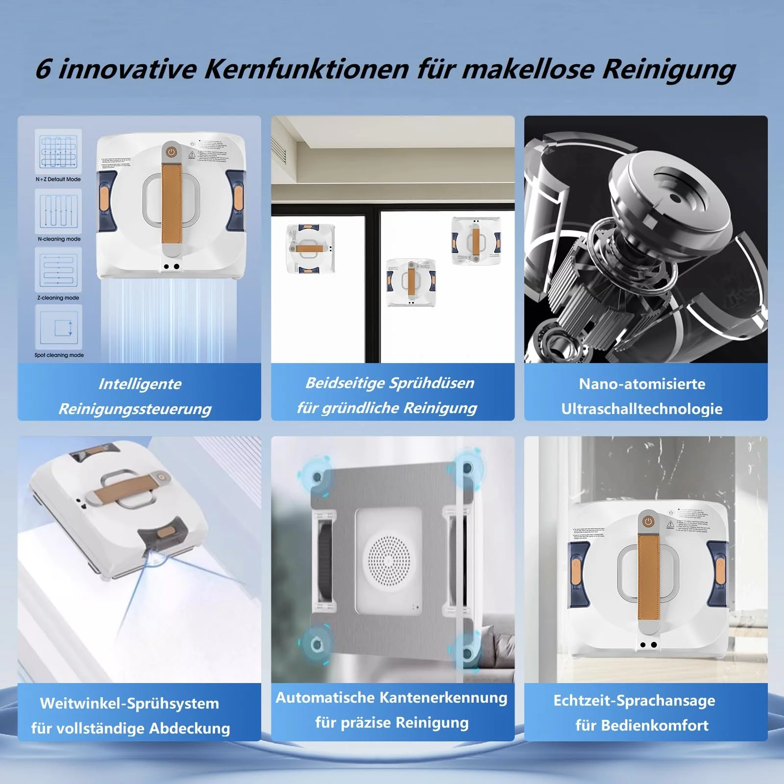 Робот для миття вікон з подвійним розпиленням White, фото №3 Робот для миття вікон з подвійним розпиленням White, фото №3