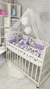 Комплект постільного для дитячого ліжечка Прованс фіолетовий (Т00073) - Фото 1