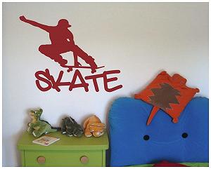 Наклейка на стіну Skateboard 036 70 x 52 см Світло-помаранчева synthetic.ua - Фото 1