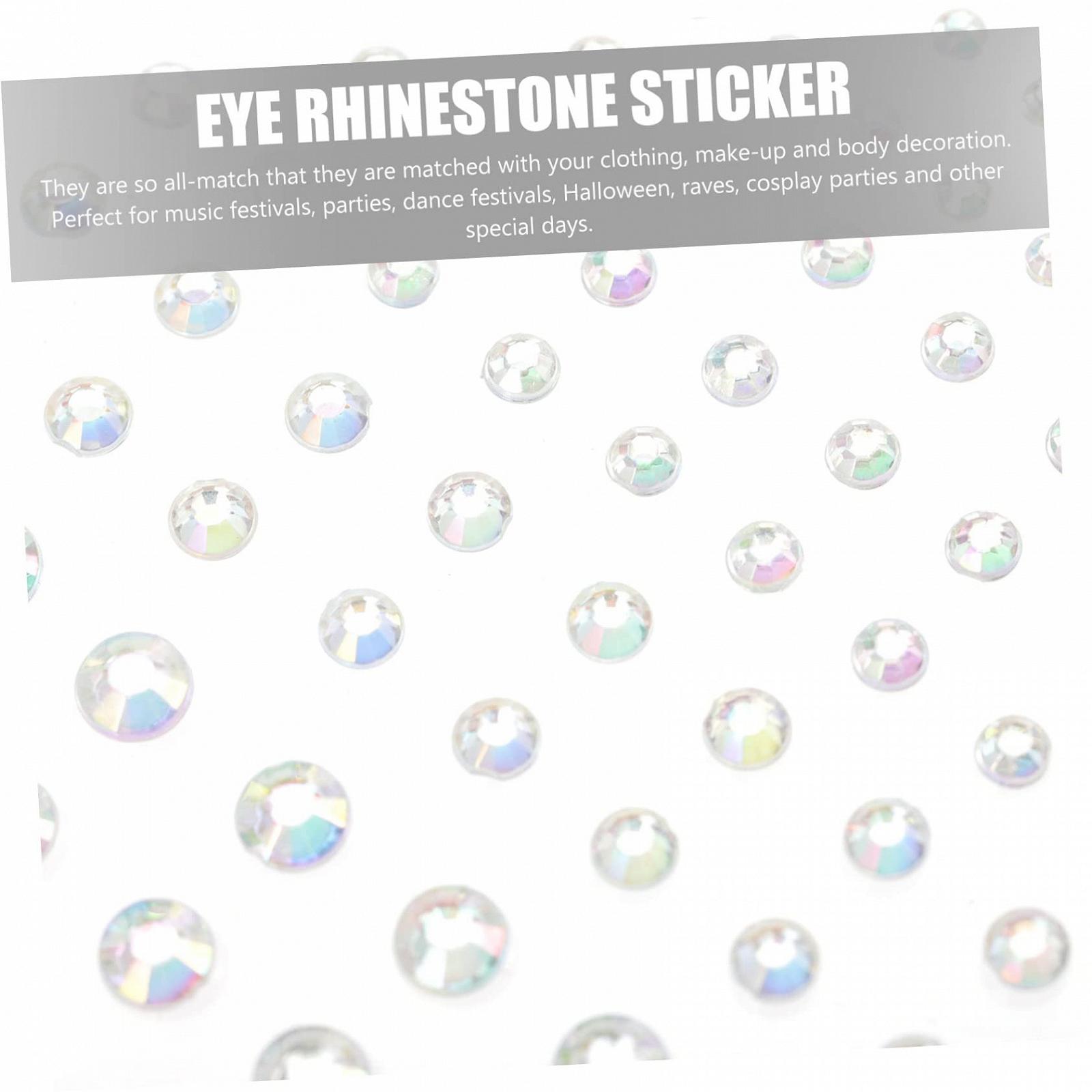 Наклейки Стразы для ногтей WOONEKY 4 набора для макияжа, яркие наклейки для бровей для вечеринки на фестивале, фото №4