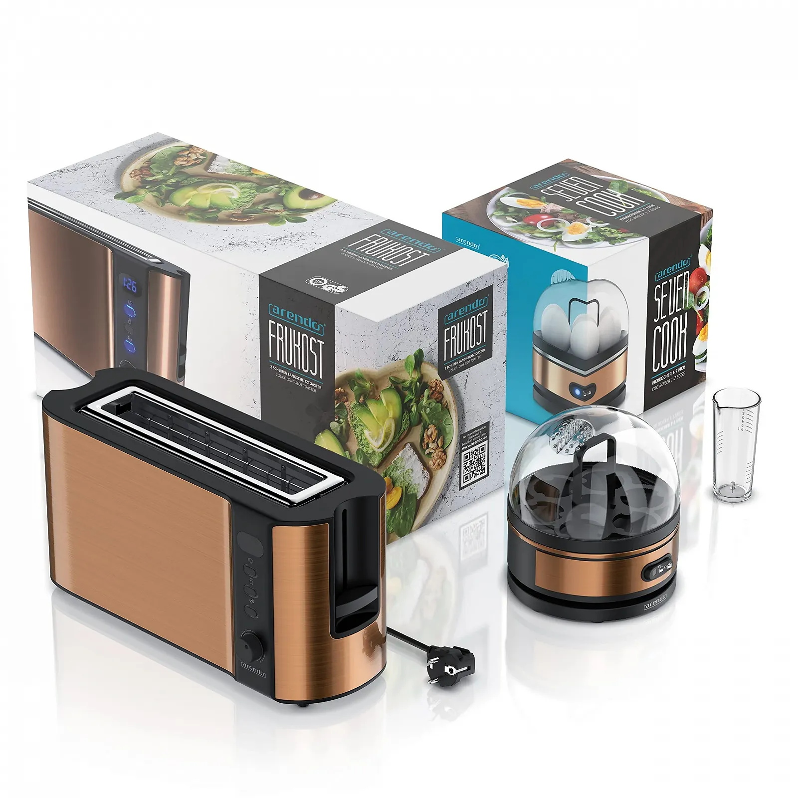 Тостер Arendo FRUKOST Sevencook 2 скибки Мідний, фото №7