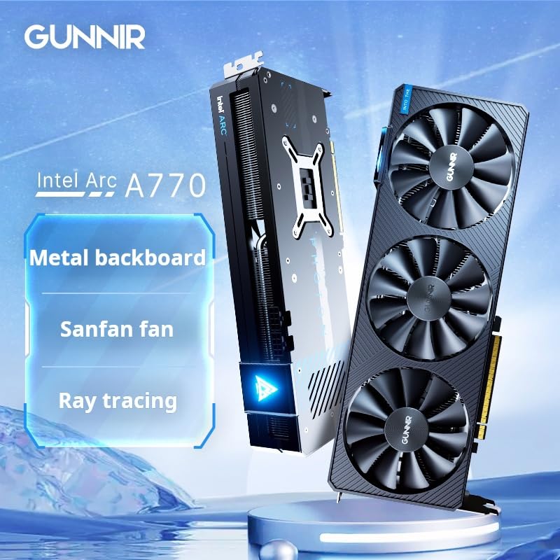 Графическая карта WEELIAO Gunnir Intel Arc A770 Photon 16GB OC GDDR6 2400MHz Три вентилятора Черный, фото №2