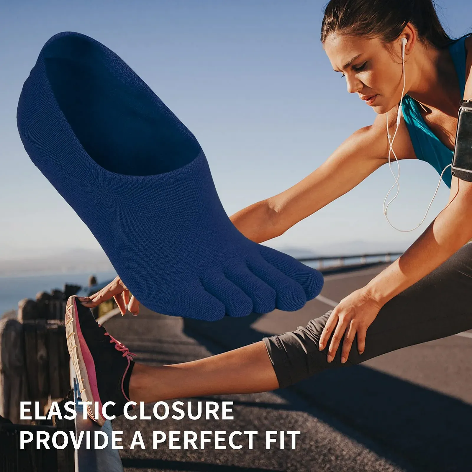 Носки с пальцами Женские Короткие Хлопковые Разноцветные Спортивные носки 5 пар, фото №7