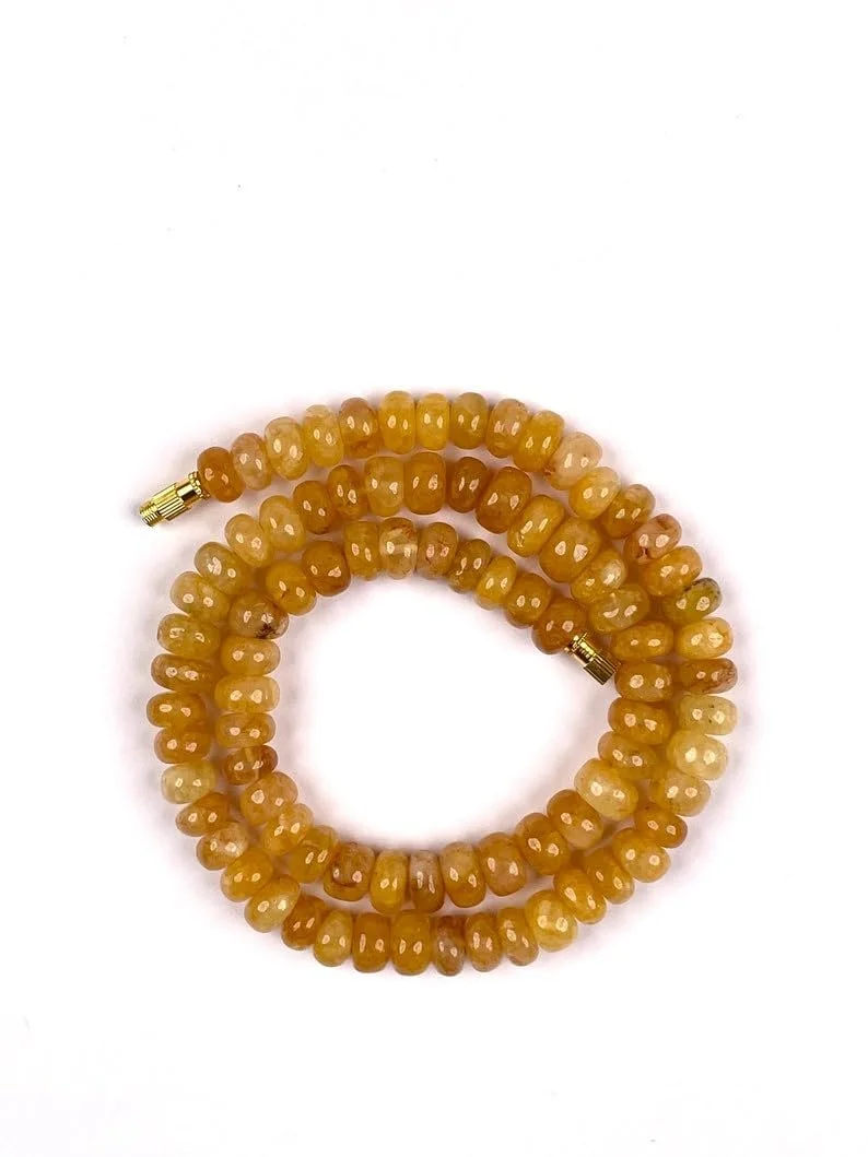 Бусины Желтый Окаменелый Кварц Rondella 7 мм, фото №5