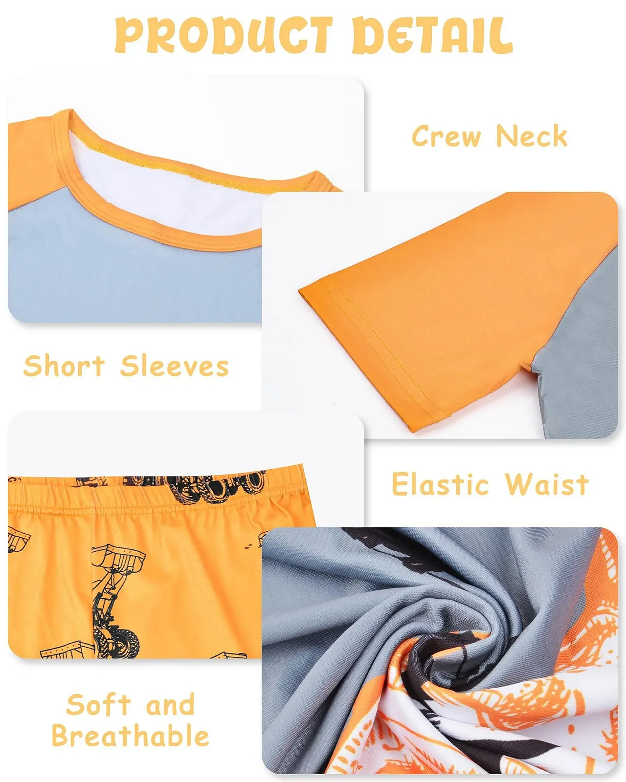 Пижама PASHOP для мальчиков, летняя, комплект из двух предметов: футболка с короткими рукавами и шорты, фото №4 Пижама PASHOP для мальчиков, летняя, комплект из двух предметов: футболка с короткими рукавами и шорты, фото №4