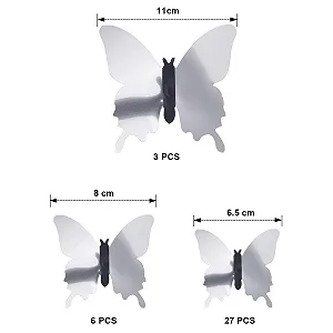 Наклейки на стіну 3D Метелики дзеркальні 48 шт. Сріблястий synthetic.ua - Фото 1