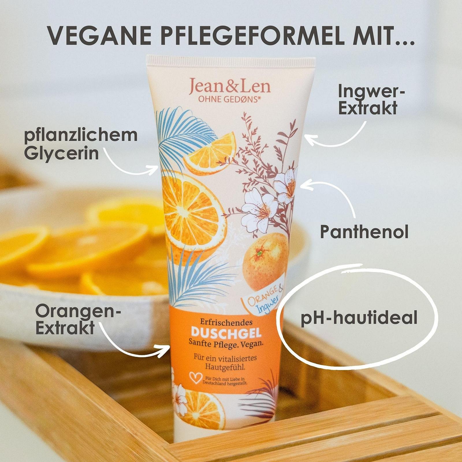 Гель для душа Jean & Len Orange & Ginger освежающий с апельсином и имбирем, 250 мл (упаковка из 2 шт), фото №4