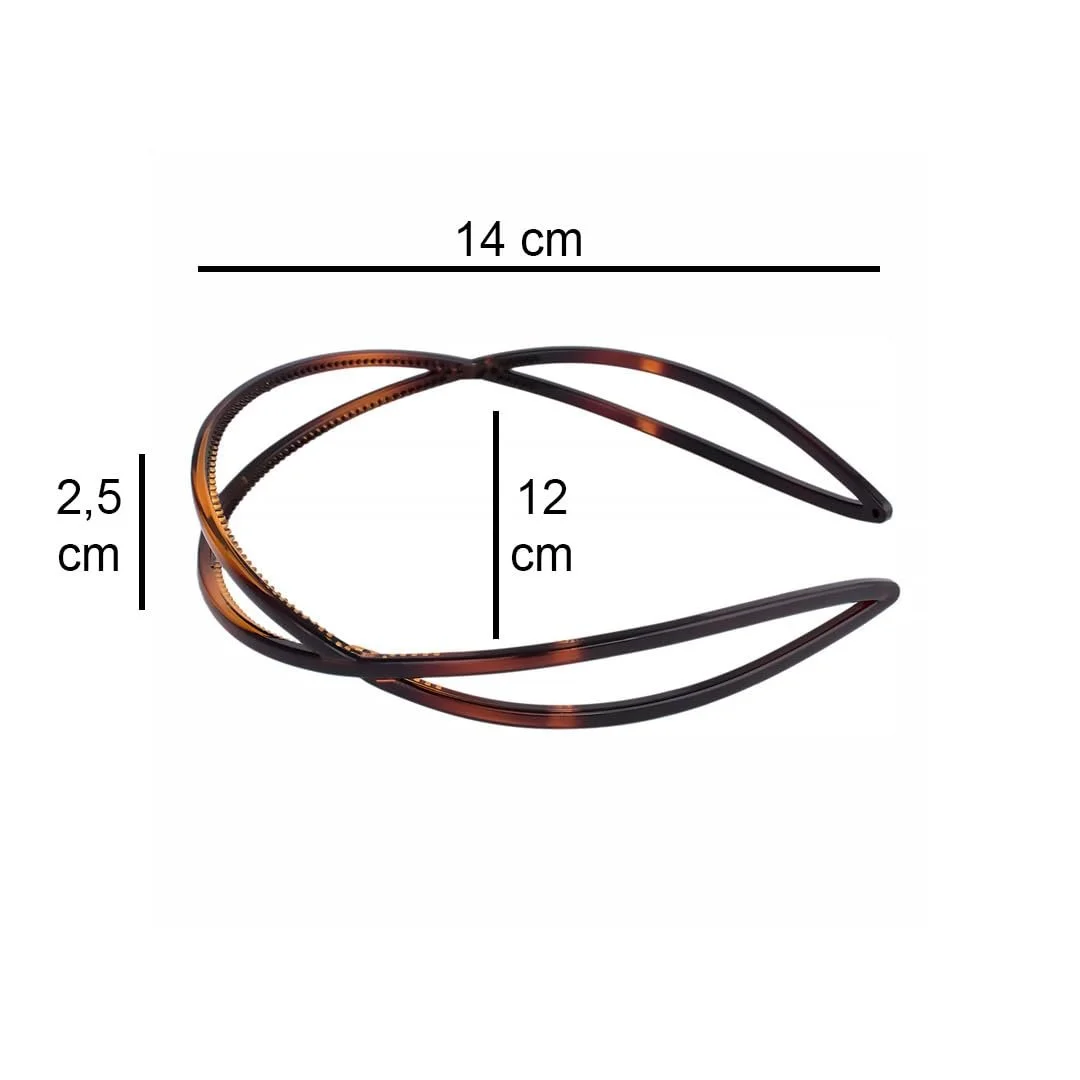 Обруч Плетений Коричневий з Зубцями Черепаховий 2,5 см, фото №7 Обруч Плетений Коричневий з Зубцями Черепаховий 2,5 см, фото №7