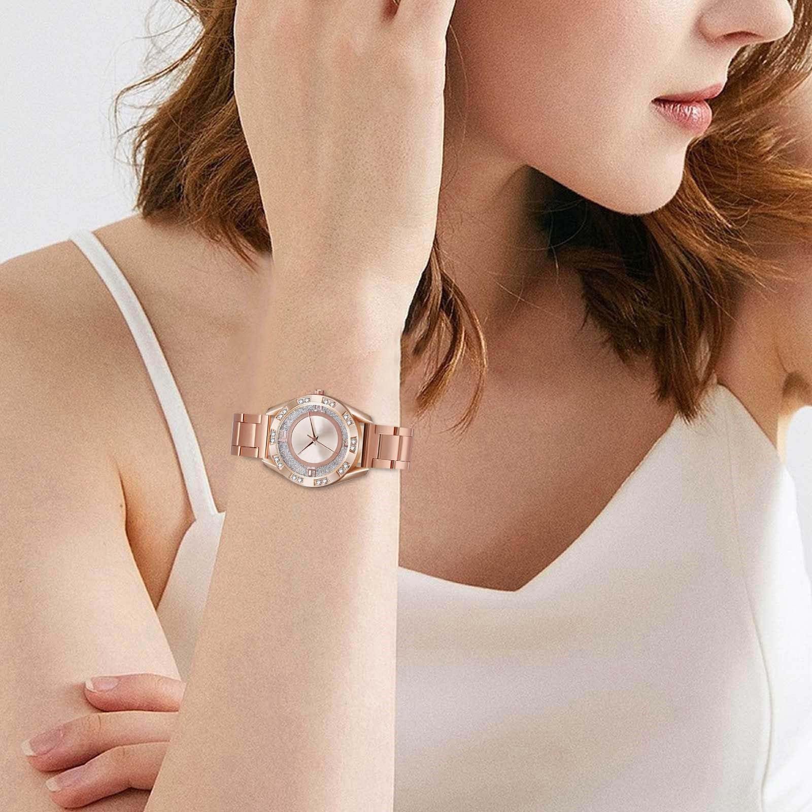 Аналоговые кварцевые часы с ремешком из нержавеющей стали (A, One Size), фото №4