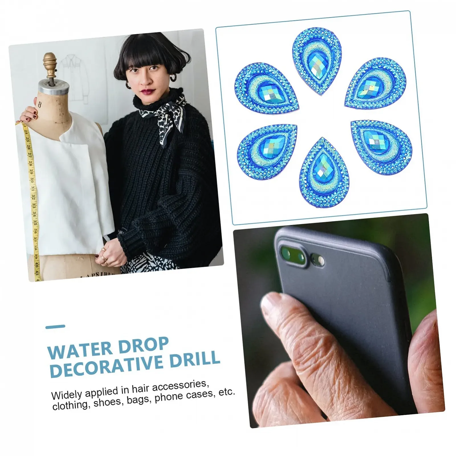 Стразы TEHAUX Ручной Работы Павлин, Набор 3 шт., фото №4