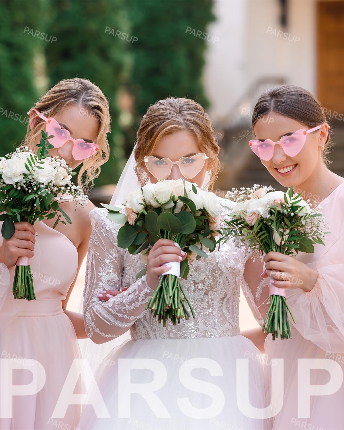 Сонцезахисні окуляри Без оправи PARSUP Форма серця Без оправи Серце Світлі Лінзи кольору цукерок, фото №6