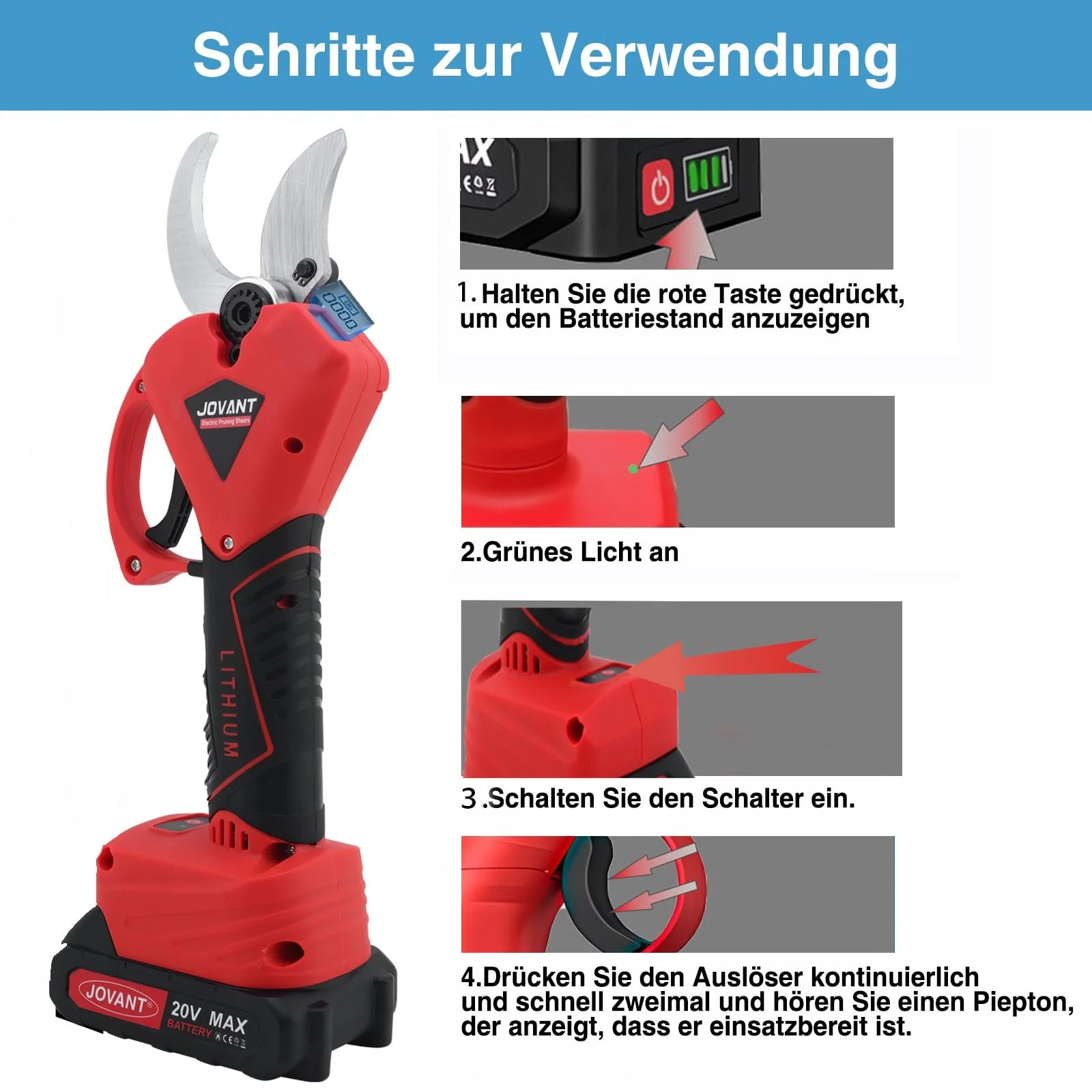 Секатор електричний PTJ014-DE-DJ, фото №5