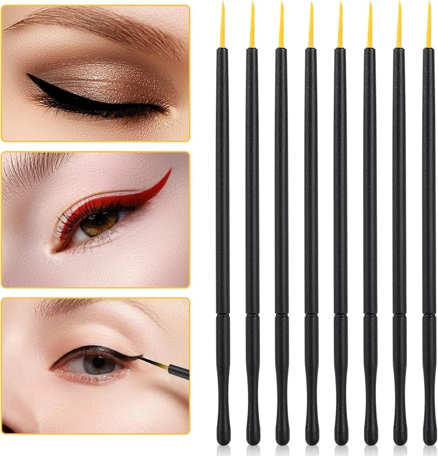 Набір Disposable Eyeliner Brushes аплікатор для підводки сірий, фото №4