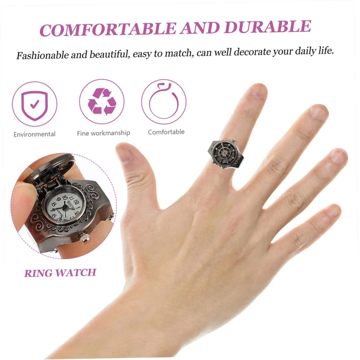 Кольцо-часы LIFKOME 2 шт., кольцо в форме головы привидения, мужские кольца, ювелирные часы, круглое кольцо, инструмент, электронные часы-кольцо, декоративные часы, цинковый сплав, цинк, фото №8 Кольцо-часы LIFKOME 2 шт., кольцо в форме головы привидения, мужские кольца, ювелирные часы, круглое кольцо, инструмент, электронные часы-кольцо, декоративные часы, цинковый сплав, цинк, фото №8