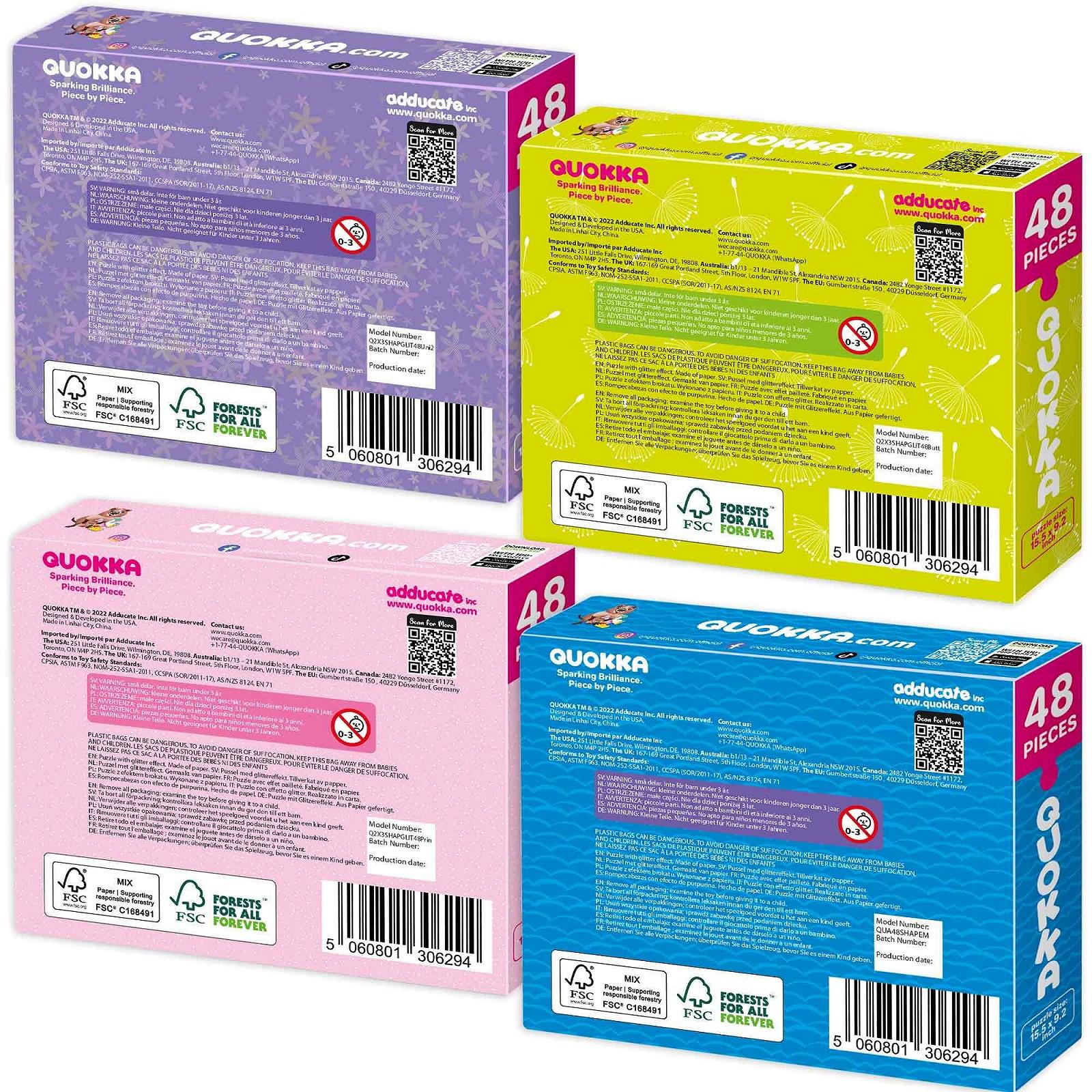 Пазл QUOKKA Shimmer Puzzle 4 шт по 48 см Unicorn Princess Mermaid Butterfly, фото №8 Пазл QUOKKA Shimmer Puzzle 4 шт по 48 см Unicorn Princess Mermaid Butterfly, фото №8