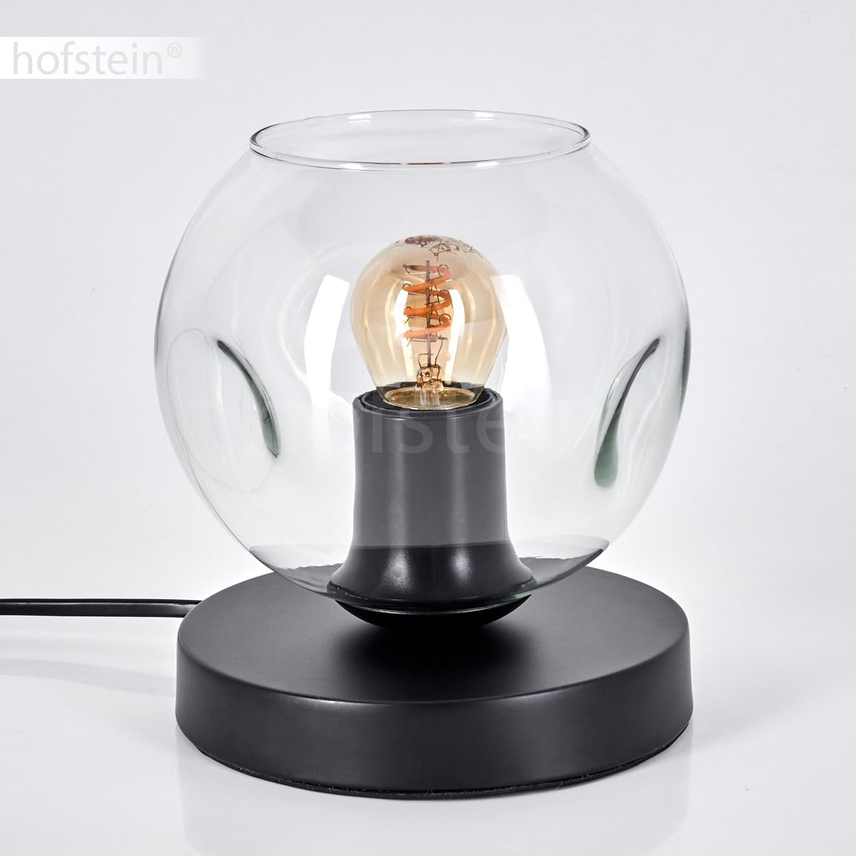 Настільна лампа Ripoll Метал/Скло 15 см 1 x E27 Чорний/Прозорий, фото №9