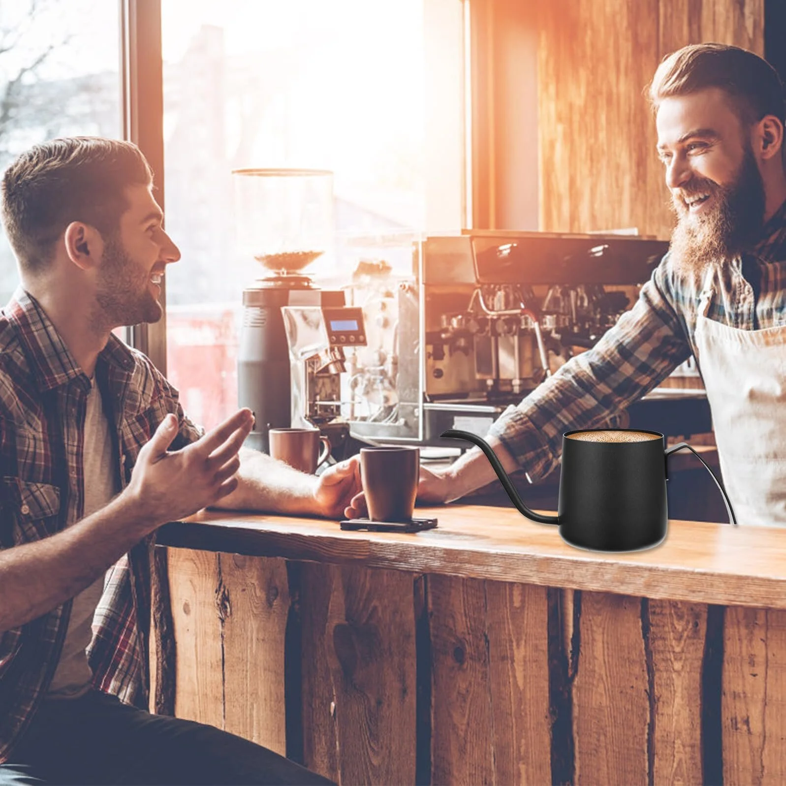 Кавник NUOBESTY Edelstahl 250 мл з довгим носиком та нековзною ручкою, фото №3