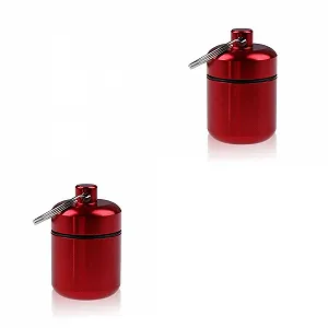 Коробка для таблеток портативна міні з брелоком 2 шт. Алюмінієва Водонепроникна Червона synthetic.ua - Фото 1