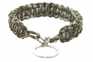 Брелок з паракорду Зелений, Бежевий, Білий та Чорний - Фото 1