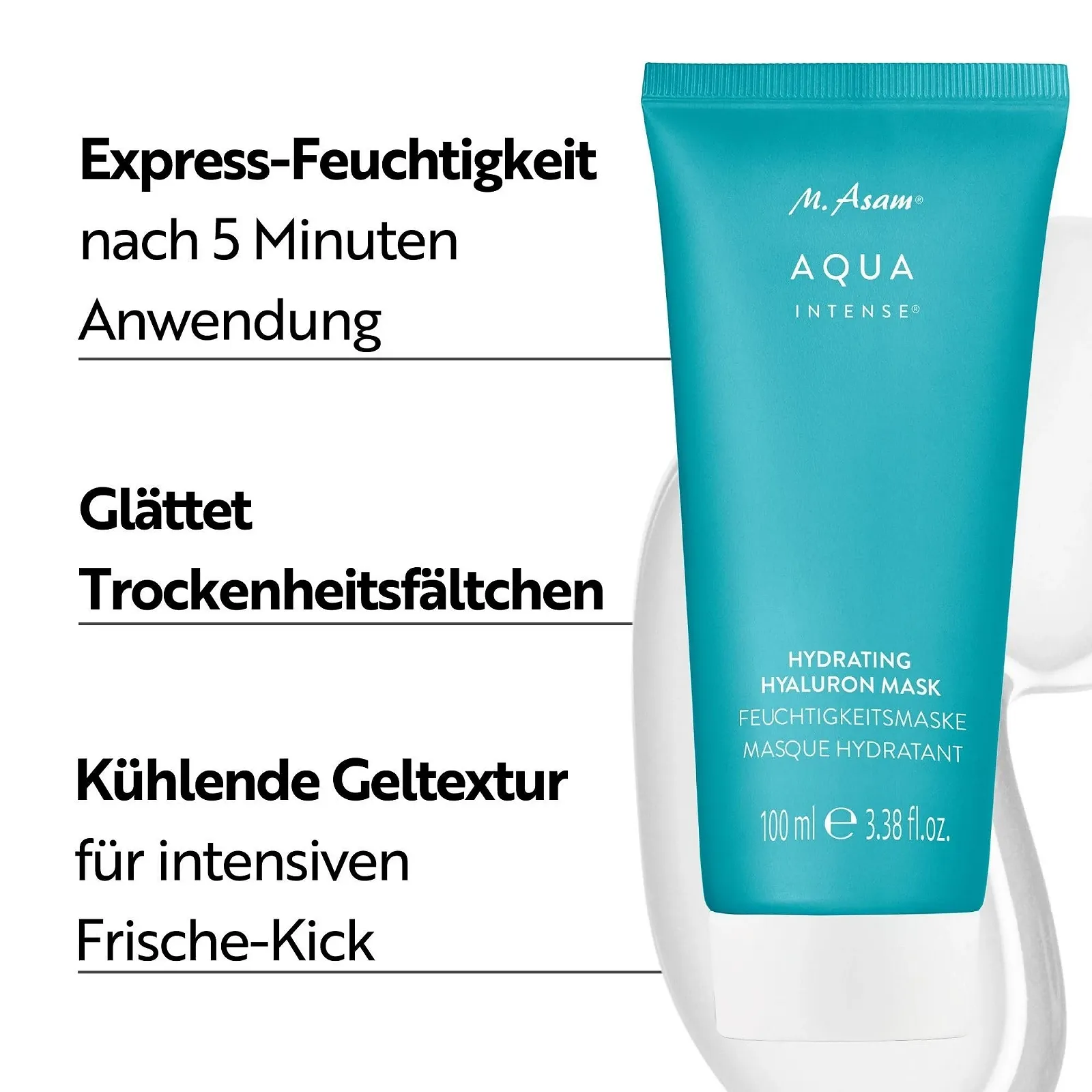 Маска для обличчя M. Asam Aqua Intense Зволожуюча з гіалуроновою кислотою (100 мл) Охолоджуюча, фото №2