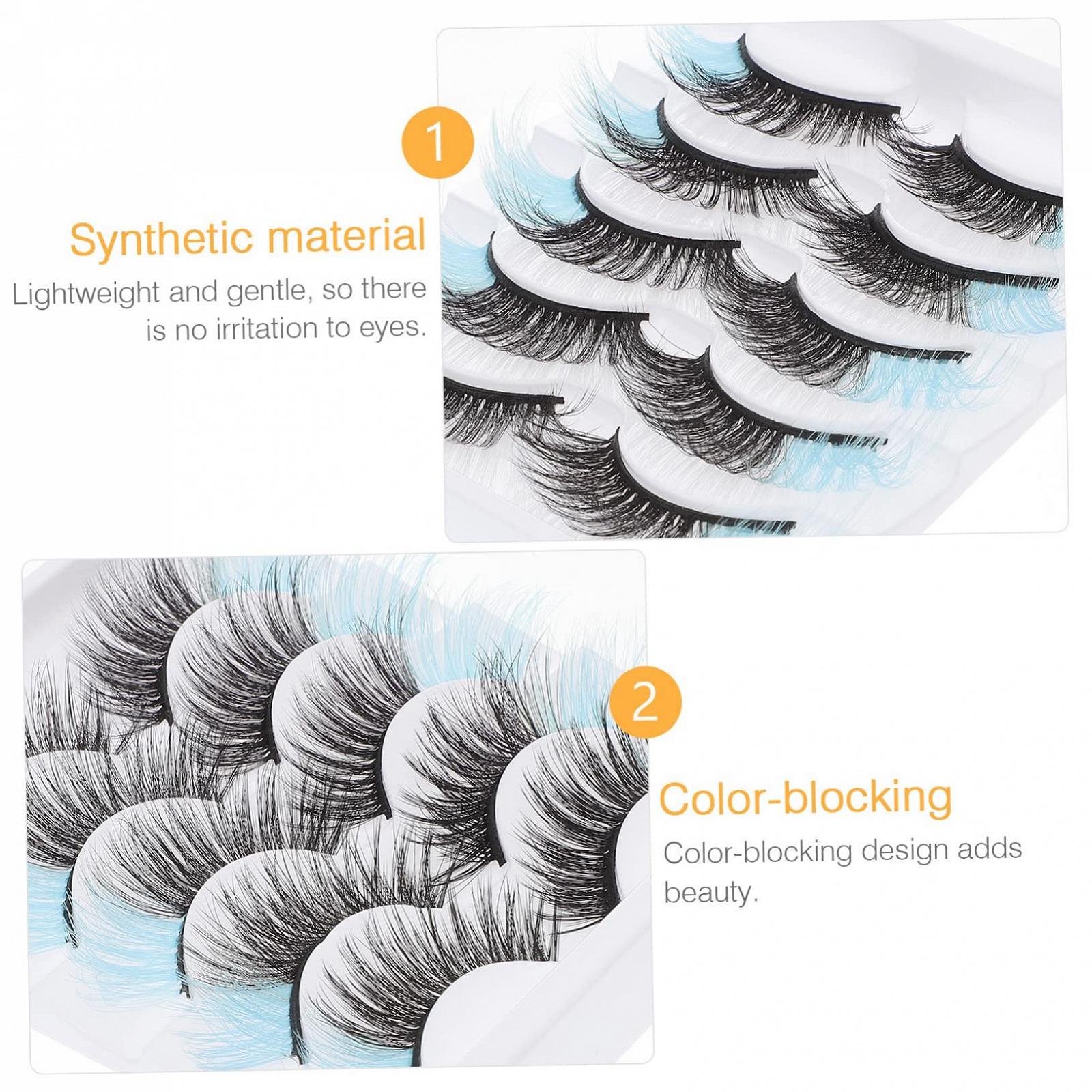 Вії Angoily Кольорові 25 пар Фальшиві Війки Хелловін Набір Косметичка Косплей Імітація, фото №2