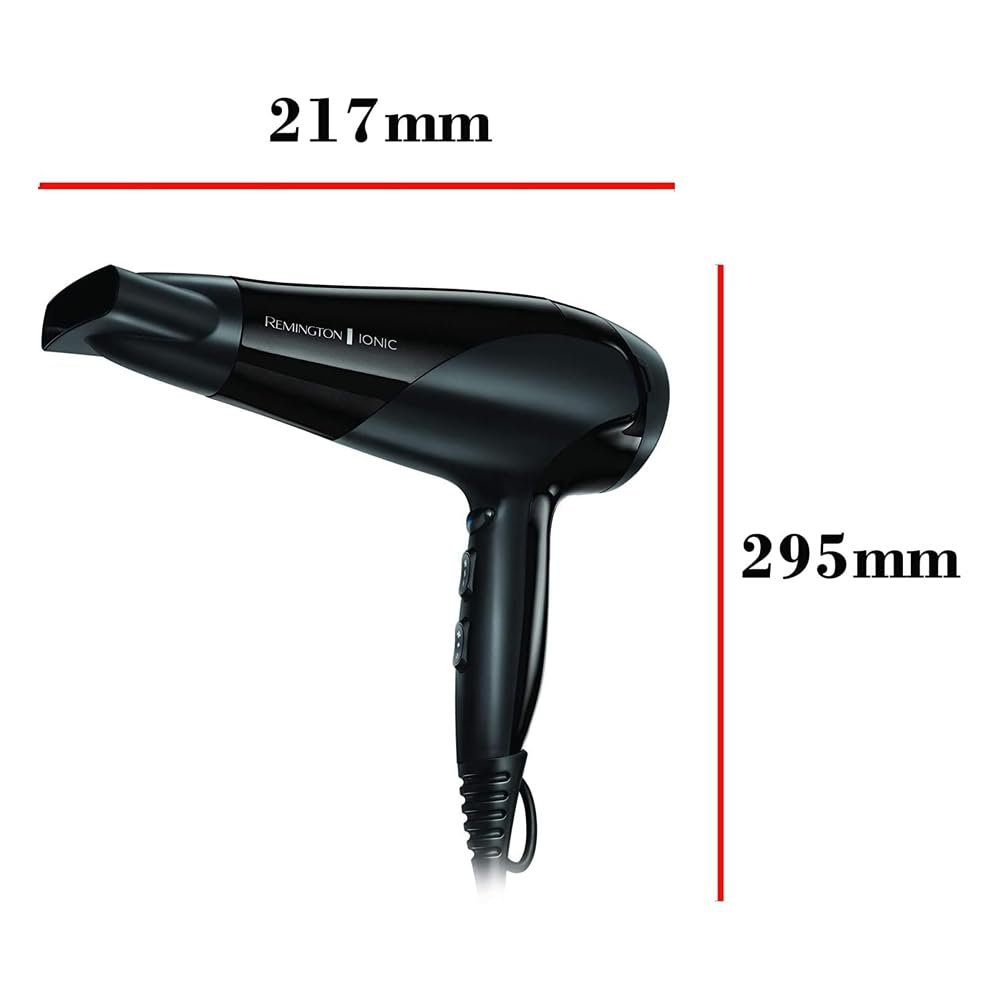 Фен Remington Ionic D3198, 2200 Вт, кольцо с керамическим покрытием Ion Care: мягкая укладка и равномерное распределение тепла, 3 режима нагрева и 2 отдельных режима вентилятора + режим холодного воздуха, 2 насадки, фото №9